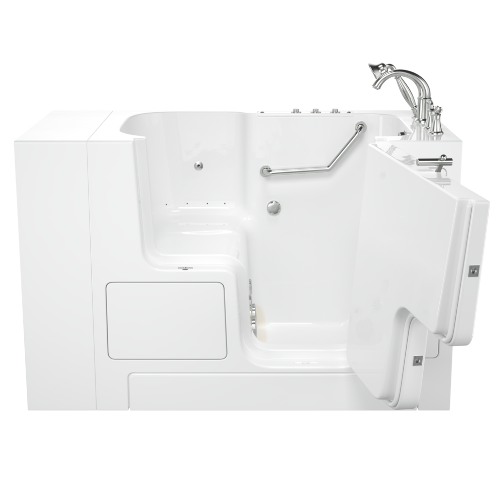 Baignoire à porte 32 x 52 pouces, série gelcoat de performance avec systèmes combinés de spa à air et à remous - Vidange à droite avec robinet